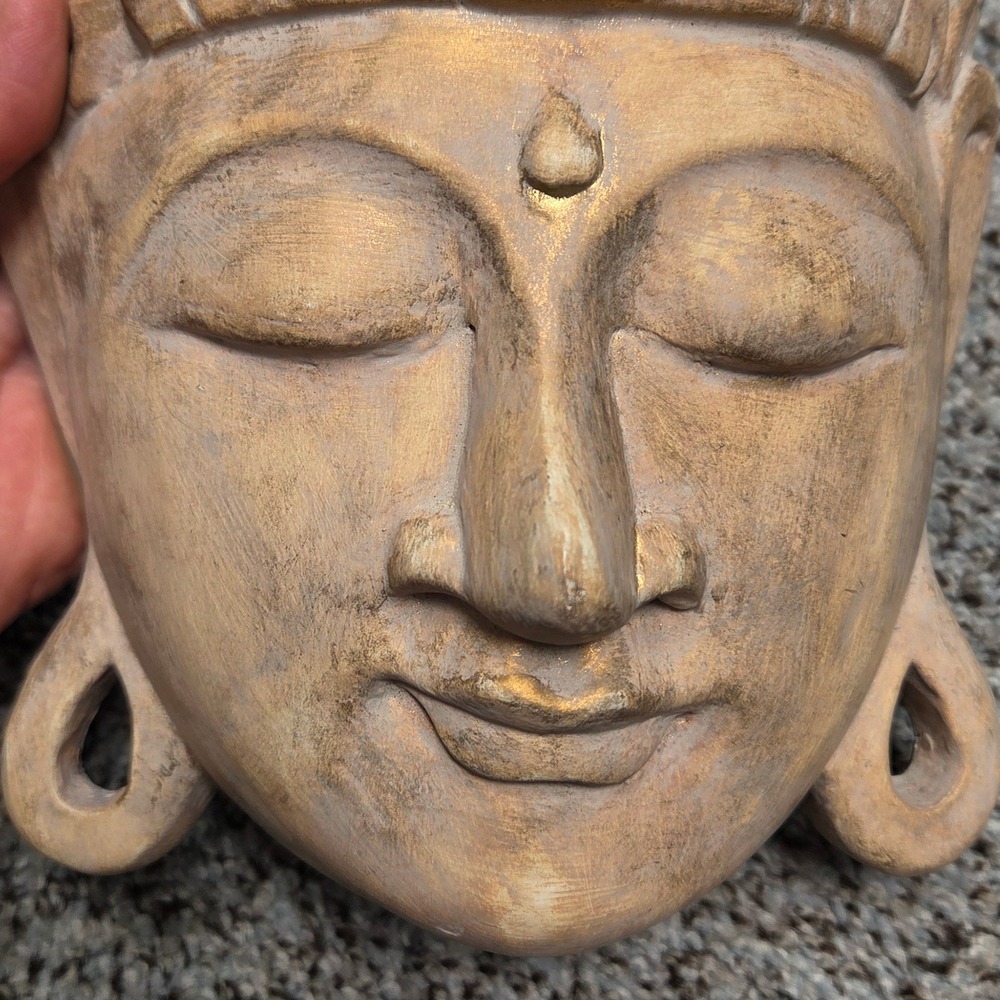 Buddha Head Wall Hanging Decor Spiritual Home Accent Made‎ in Indonesia - Picture 5 of 15